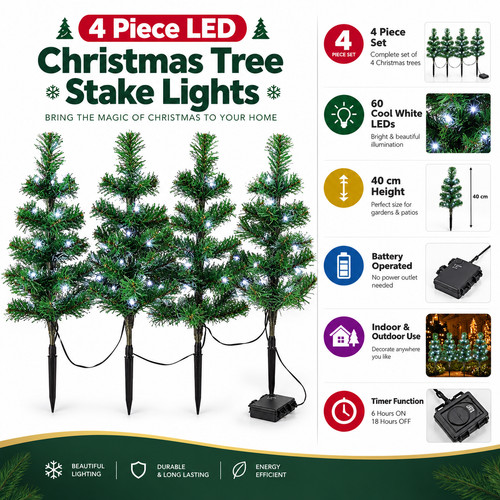 4pc led christmas tree - led,