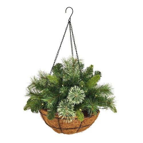 Pre lit hanging basket - hanging, tree