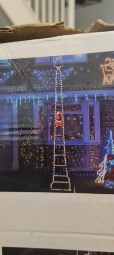 Santa claus climbing rope - climbing, on