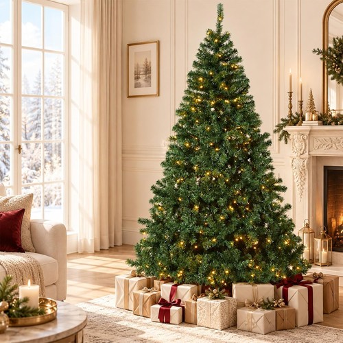 Green christmas tree pre - green, pre-lit