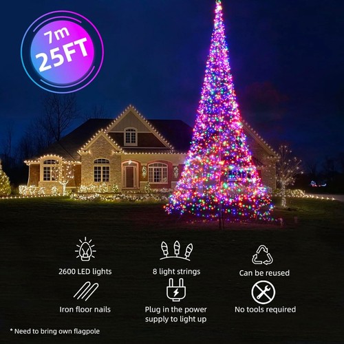 Flagpole led christmas tree - led,